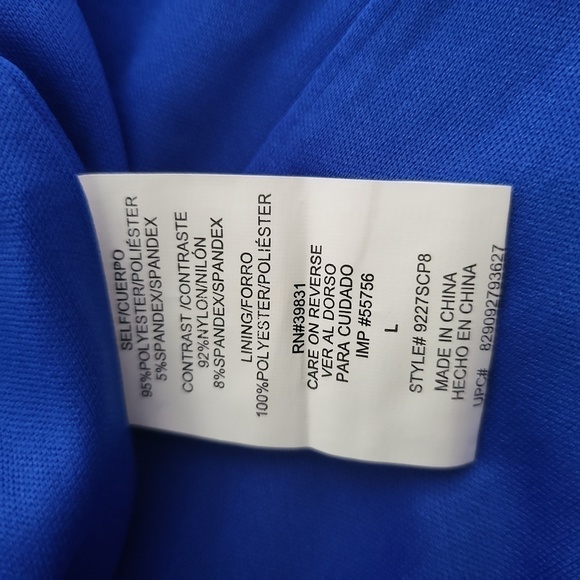 XOXO Mono Zone Blue Abstract Print Body Hugger Dress Size L NWT - Picture 8 of 8